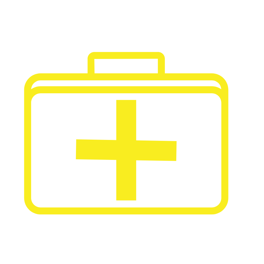 first aid cabinet yellow icon